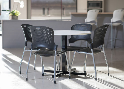 Juniper Office Reed Round X-Base Table 4-Person